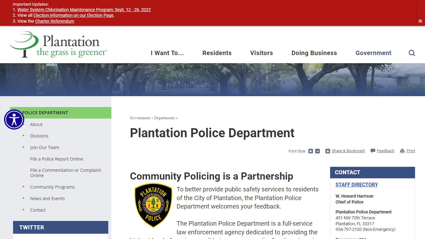Plantation Police Department | City of Plantation, Florida