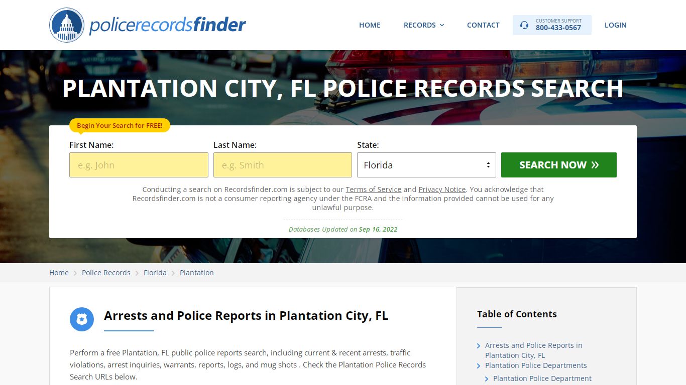 Plantation, Broward County, FL Police Reports & Police Department Records